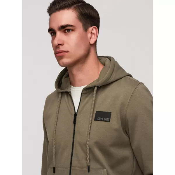  Moški pulover OMBRE OM-SSZP-0256 OLIVNO 
