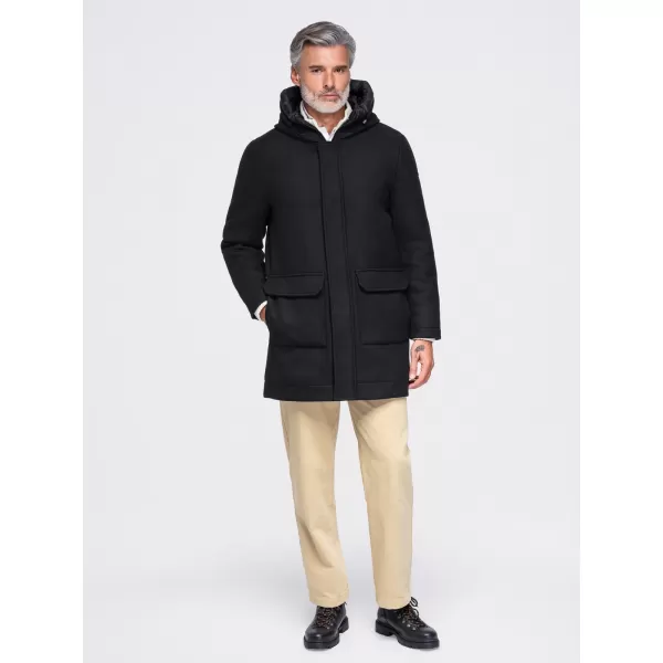  Moška parka OMBRE OM-COWC-0161 ČRNA 