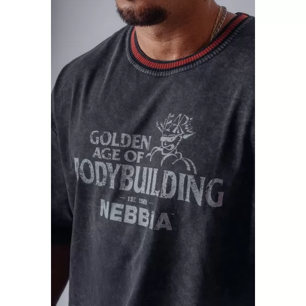  Moške majice s kratkimi rokavi NEBBIA OLYMPIA HEAVYWEIGHT COTTON 941 ČRNA 