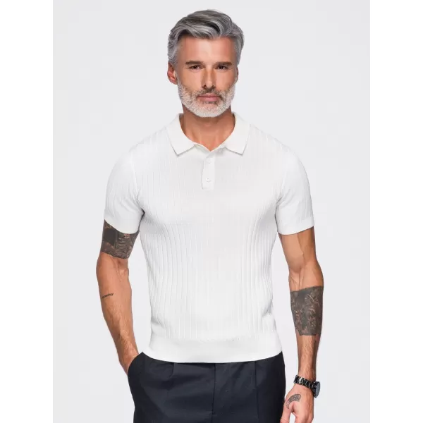  Moška polo majica OMBRE OM-POSS-0180 UMAZANO BELA 