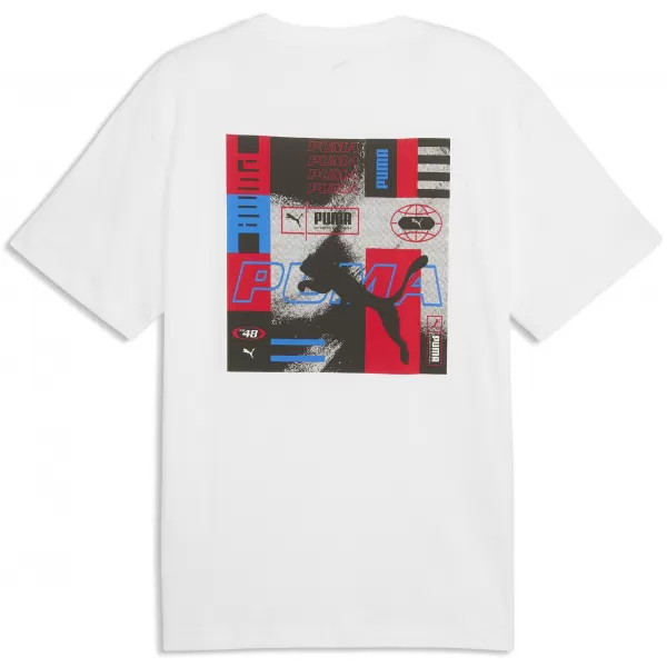  Moška majica s kratkimi rokavi PUMA GRAPHICS RELAXED STACKED TEE 69436802 PUMA BELA 