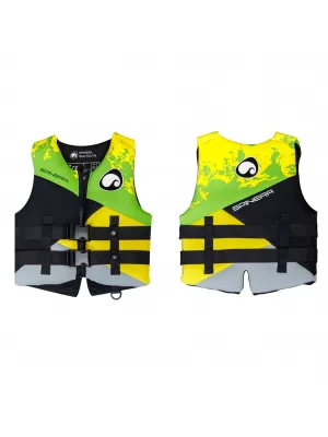 Plavalni brezrokavnik SPINERA Youth Neopren 50N ZELENA/RUMENA