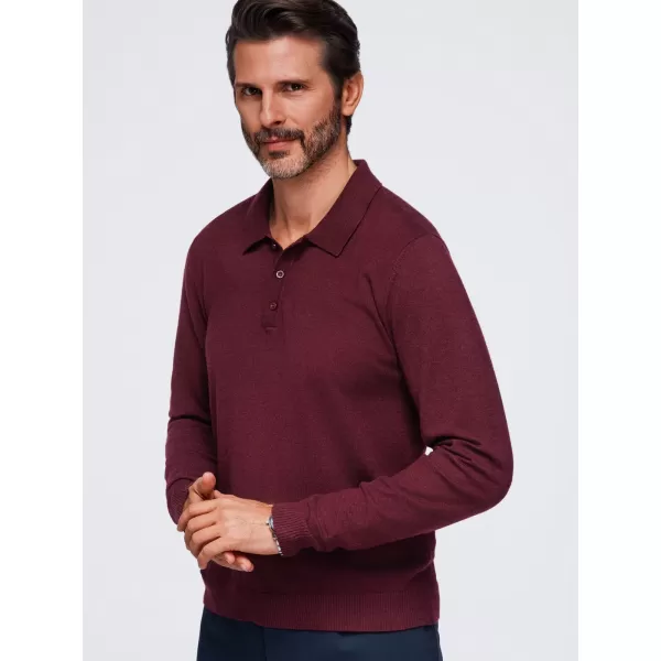  Moška majica s kratkimi rokavi z ovratnikom OMBRE OM-POLS-0151 BORDO 