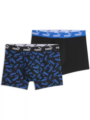 Moške boksarice PUMA MEN ELEMENTS SCATTERED PRINT BOXERS 94780202 MODRA/ČRNA
