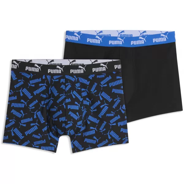  Moške boksarice PUMA MEN ELEMENTS SCATTERED PRINT BOXERS 94780202 MODRA/ČRNA 
