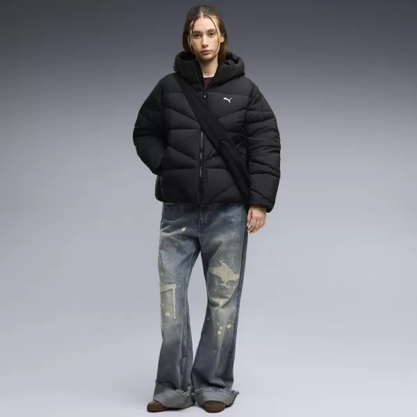  Ženski plašč PUMA HOODED DOWN PUFFER JACKET W 69458001 ČRNA PUMA 
