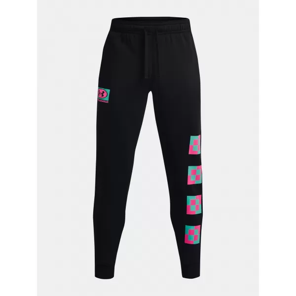  Moške trenirke UNDER ARMOUR UA RIVAL FLEECE GEO JOGGER 1366437-001 ČRNA 