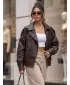Ženska jakna DSTREET TY5961 RJAVA