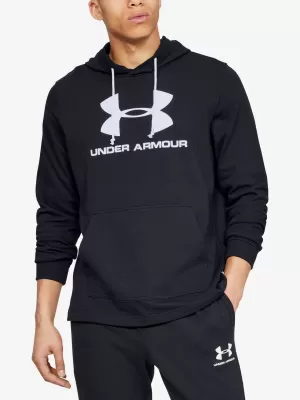 Moški pulover UNDER ARMOUR SPORTSTYLE TERRY LOGO HOODIE 1348520-001 ČRNA