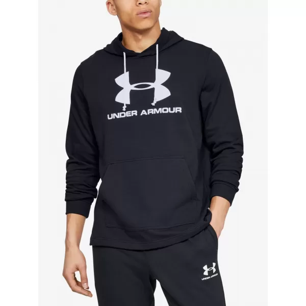  Moški pulover UNDER ARMOUR SPORTSTYLE TERRY LOGO HOODIE 1348520-001 ČRNA 