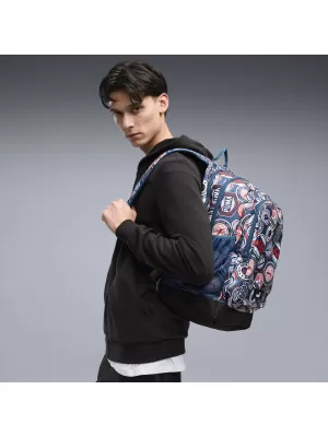 Nahrbtnik PUMA ACADEMY AOP BACKPACK 09115027 POLNOČNI BENCIN/ZA VSE ČASE RDEČE/TEKAŠKE ZNAČKE AOP