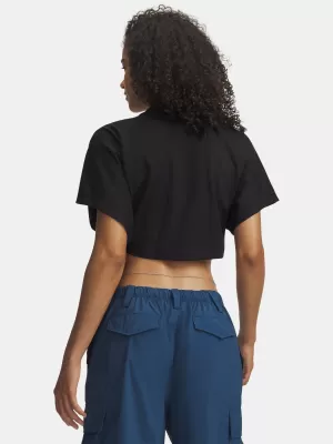 Ženska majica s kratkimi rokavi UNDER ARMOUR CROPPED SCRIPT SS TEE 6009677-008 ČRNA
