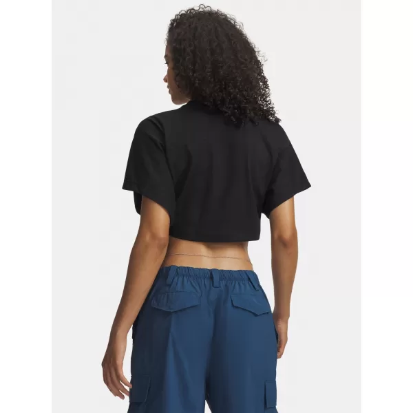  Ženska majica s kratkimi rokavi UNDER ARMOUR CROPPED SCRIPT SS TEE 6009677-008 ČRNA 