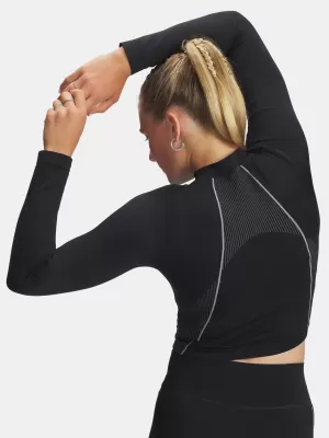 Ženska majica s kratkimi rokavi UNDER ARMOUR VANISH SEAMLESS LS 6000645-004 ČRNA