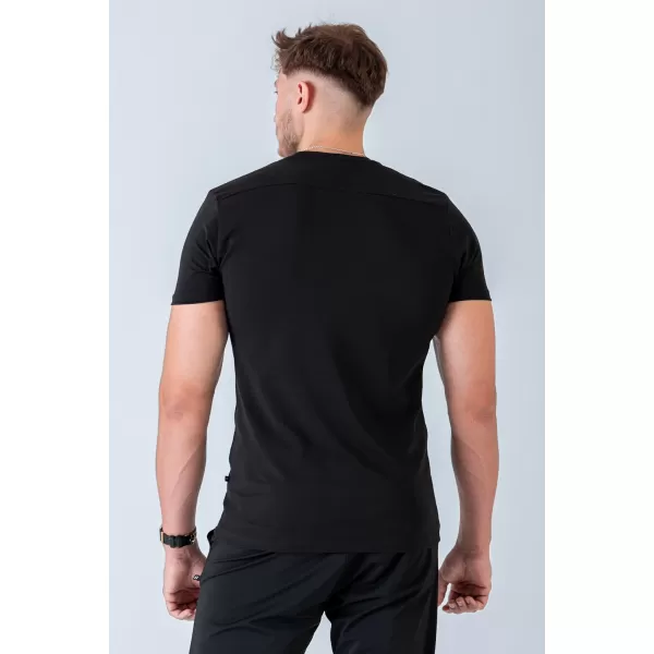  Moške majice s kratkimi rokavi NEBBIA MIKE MUSCLE FIT 158 ČRNA 