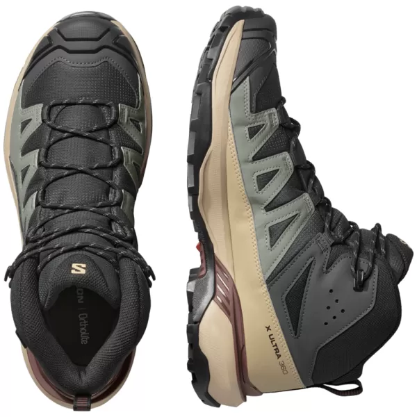  Moški čevlji SALOMON X ULTRA 360 MID GORE-TEX L47743300 FANTOM/DESERT TAN/RUM ROZINE 