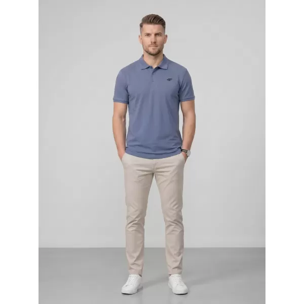  Moška majica s kratkimi rokavi z ovratnikom 4F WMM00TPTSM0770 DENIM 
