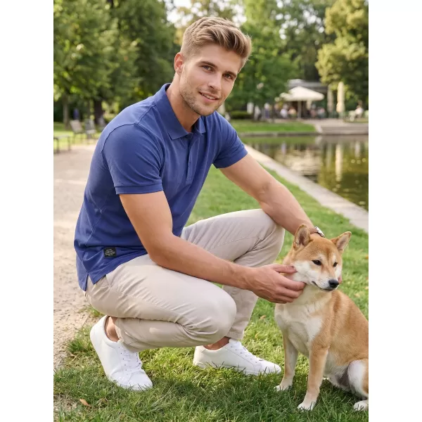  Moška majica s kratkimi rokavi z ovratnikom ALTISPORT NP/ALMST90601 NAVADE 