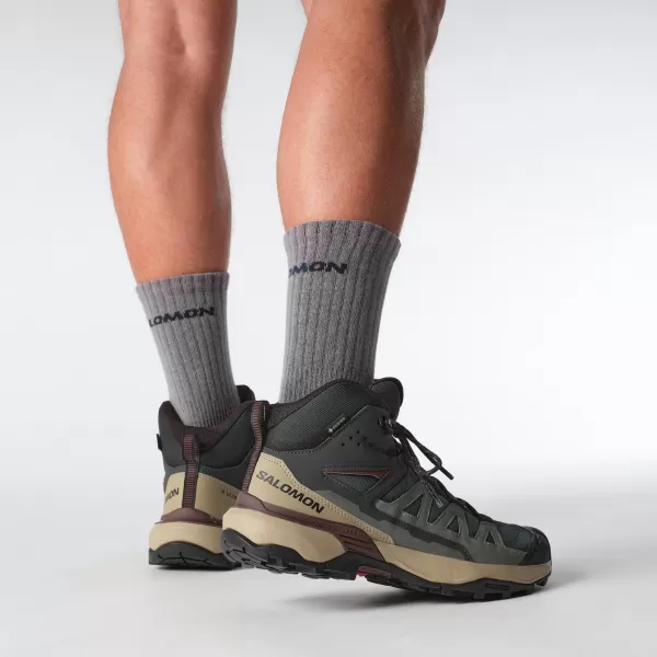  Moški čevlji SALOMON X ULTRA 360 MID GORE-TEX L47743300 FANTOM/DESERT TAN/RUM ROZINE 