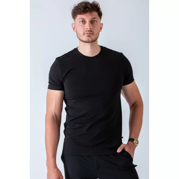  Moške majice s kratkimi rokavi NEBBIA MIKE MUSCLE FIT 158 ČRNA 