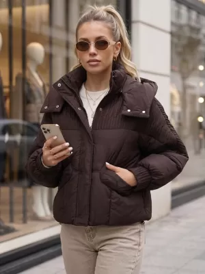 Ženska jakna DSTREET TY6039 RJAVA