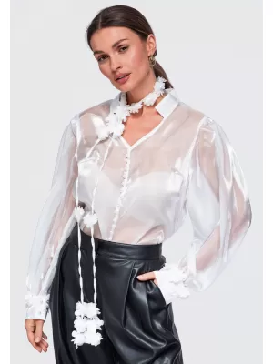 Ženska bluza OMBRE OW-TS-E0086 BELA