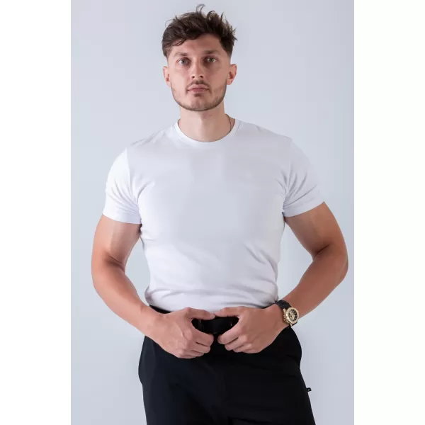  Moške majice s kratkimi rokavi NEBBIA MIKE MUSCLE FIT 158 BELA 