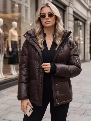 Ženska jakna DSTREET TY5965 RJAVA