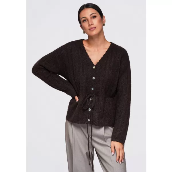  Ženski pulover OMBRE OW-SW-E0012 RJAVA 