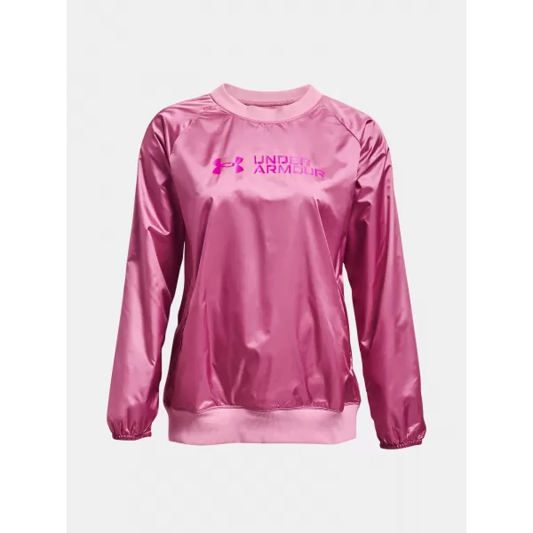  Ženski pulover UNDER ARMOUR RECOVER STORM WOVEN SHINE CREW 1364012-680 ROZA 