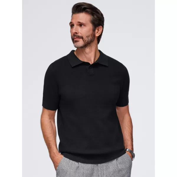  Moška polo majica OMBRE OM-POSS-0178 ČRNA 