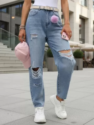 Ženske hlače DSTREET UY2984 MODRA