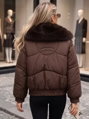 Ženska jakna DSTREET TY6006 RJAVA