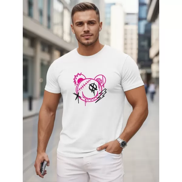  Moška majica s kratkimi rokavi DSTREET NX0136R-WH BELA 