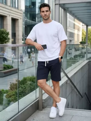 Moške kratke hlače DSTREET SX2626 TEMNO MODRA