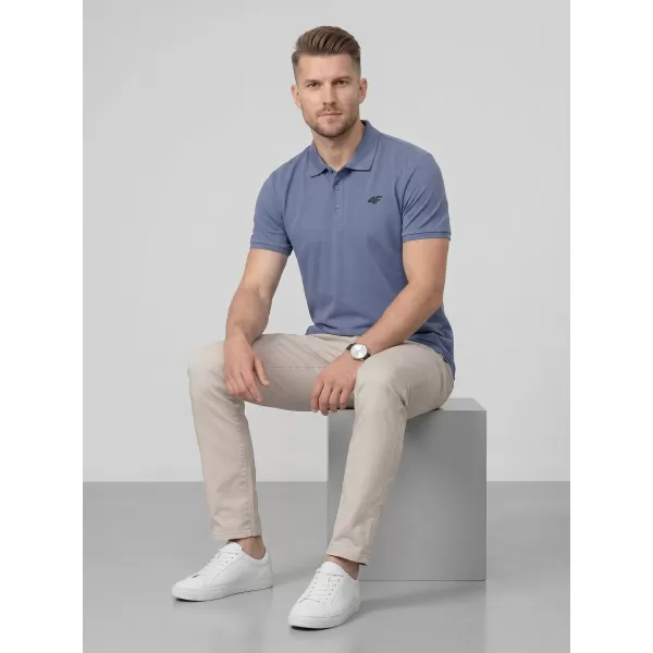  Moška majica s kratkimi rokavi z ovratnikom 4F WMM00TPTSM0770 DENIM 