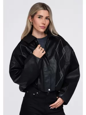Ženska jakna OMBRE OW-JT-E0004 ČRNA