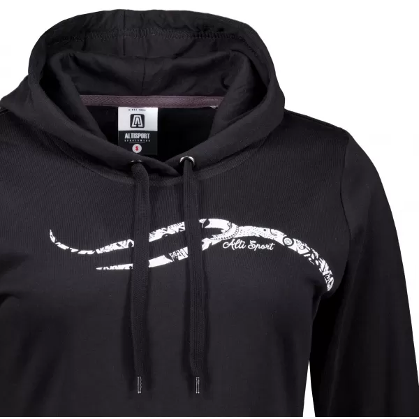  Ženski podaljšan pulover ALTISPORT ALW001419 ČRNO-BELO 