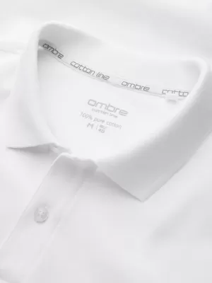 Moška majica s kratkimi rokavi z ovratnikom OMBRE OM-POBS-0171 ČRNA/BELA/BEŽ