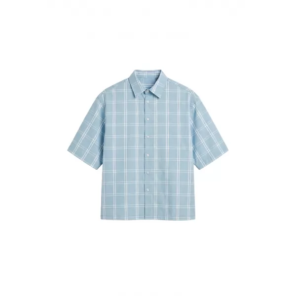  Moška srajca URBAN CLASSICS TB8219-21550 ZAMRZNITEV MODRA 