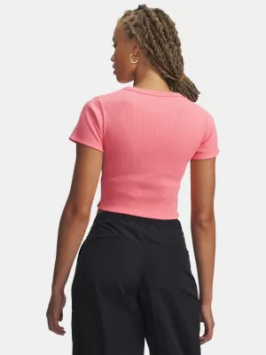 Ženska majica s kratkimi rokavi UNDER ARMOUR RIVAL RIB BABY TEE 6000264-600 ROZA