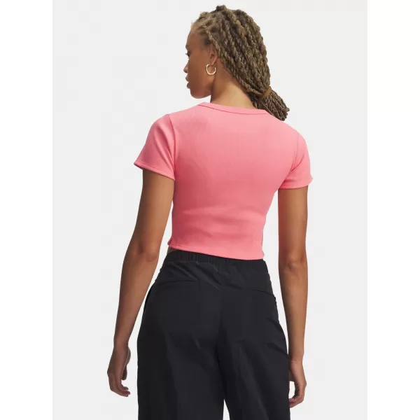  Ženska majica s kratkimi rokavi UNDER ARMOUR RIVAL RIB BABY TEE 6000264-600 ROZA 