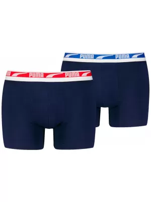 Moške boksarice PUMA MEN EVERYDAY MULTI LOGO BOXER 2P 93832503 MORNARSKA KOMBINACIJA