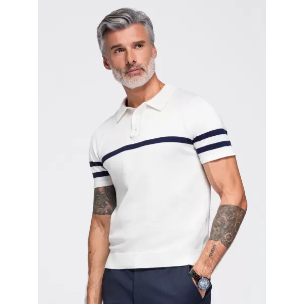  Moška polo majica OMBRE OM-POSS-0177 BELA 