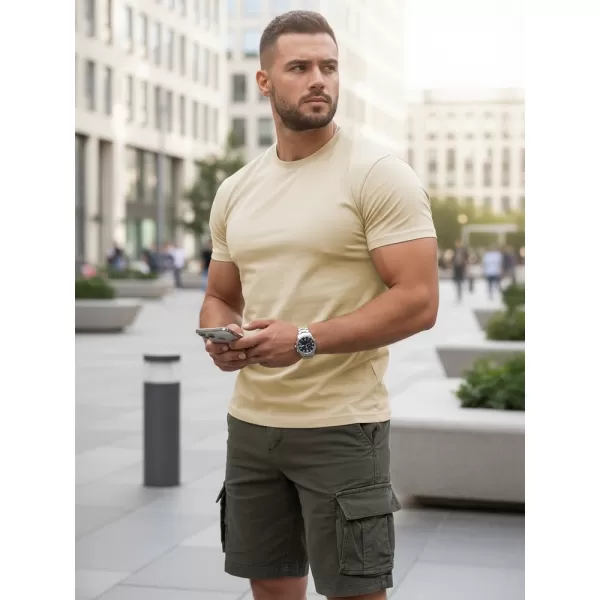  Moška majica s kratkimi rokavi DSTREET RX5676 BEŽ 