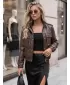 Ženska jakna DSTREET TY5874 RJAVA