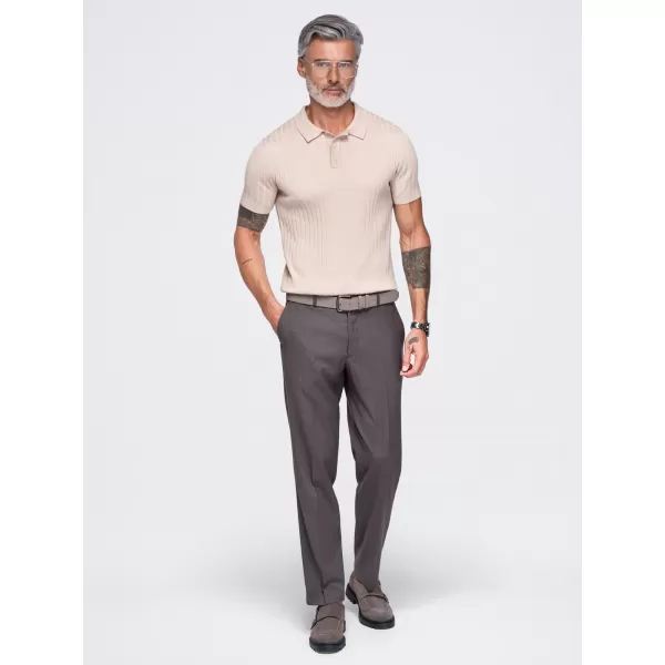  Moška polo majica OMBRE OM-POSS-0180 BEŽ 