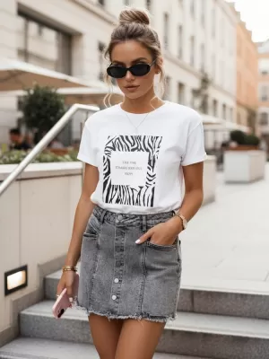 Ženska majica s kratkimi rokavi DSTREET RY2499 BELA