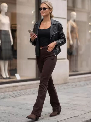 Ženske hlače DSTREET UY3135 RJAVA