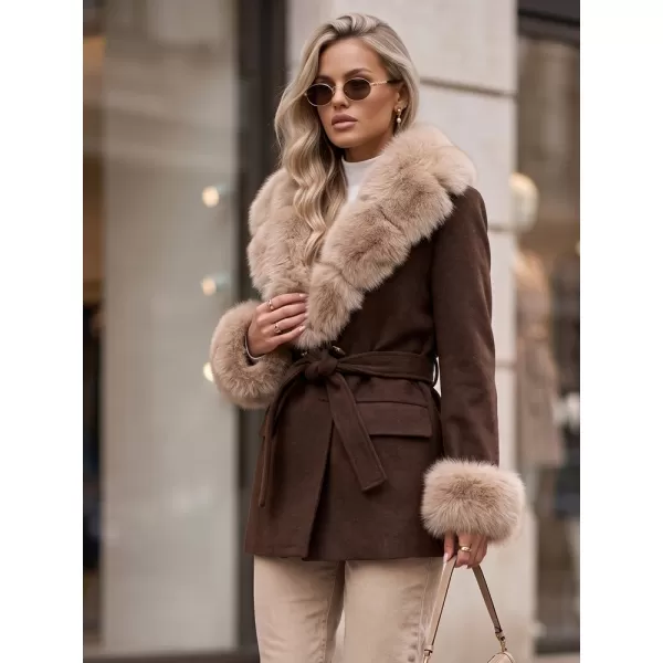  Ženski plašč DSTREET TY6079 RJAVA 